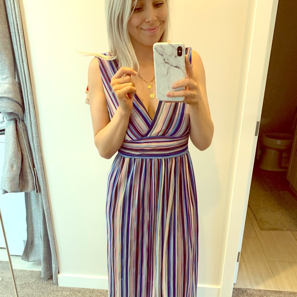 Brand New TFNC rainbow Striped Midi Dress